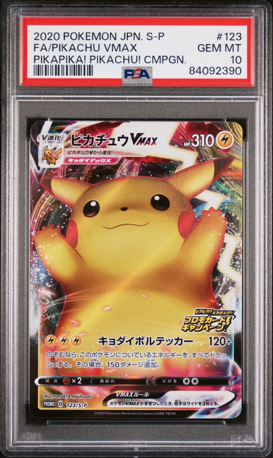 PSA 10 Pikachu Vmax 123/S-P Pika Campaign Promo Japanese