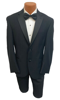 New Men's Joseph Abboud Lisbon Black Tuxedo Jacket Wedding Prom Groom Mason 40XL