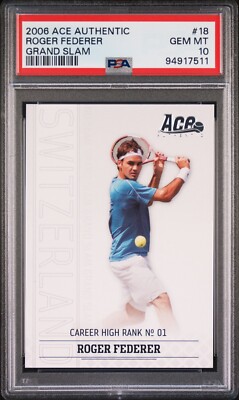 2006 Ace Authentic Grand Slam ROGER FEDERER /1199 #18 PSA 10 POP 8