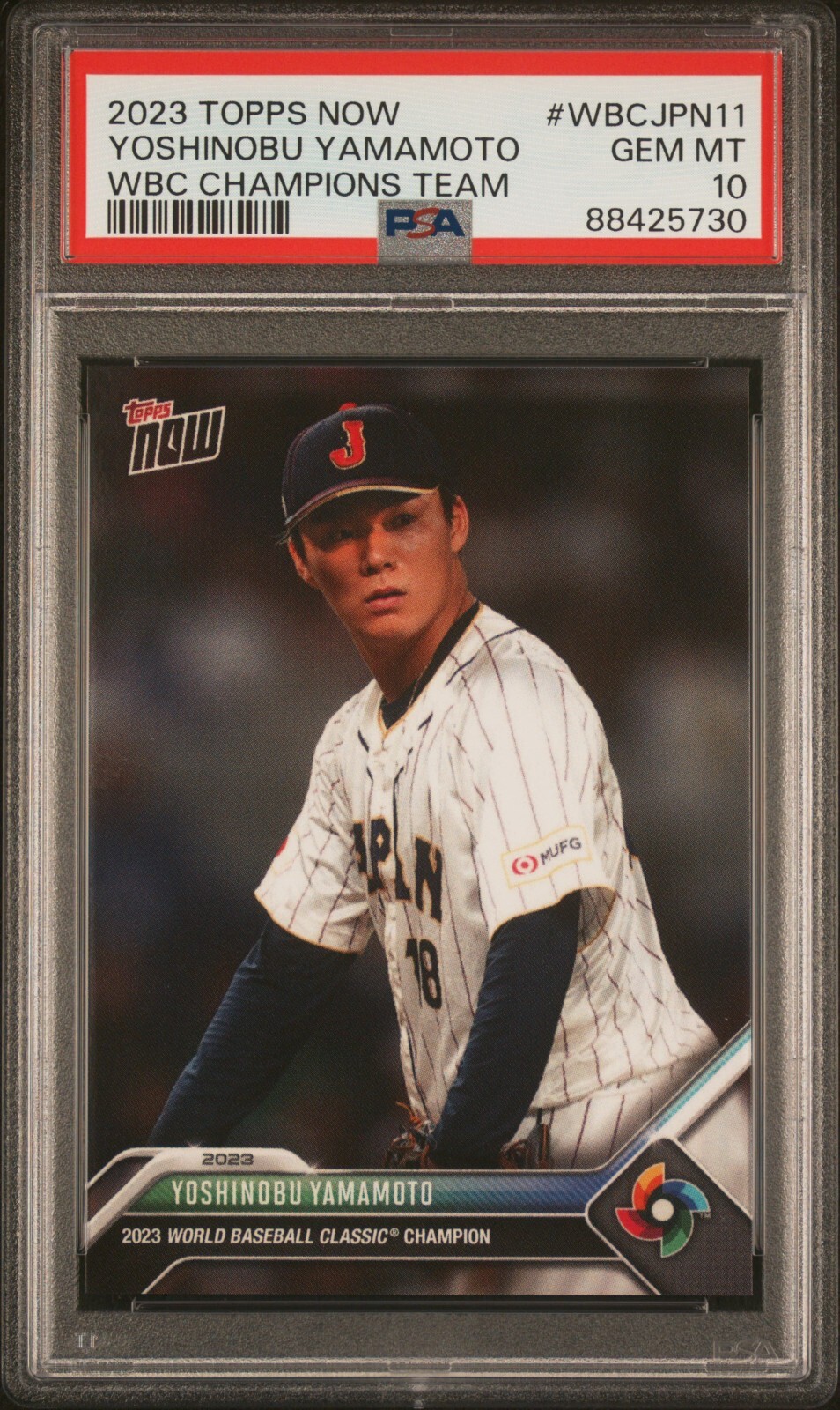 【PSA10】 2023 Topps Now Team Japan▼ 2023 TOPPS NOW #WBCJPN11 YOSHINOBU YAMAMOTO WBC CHAMPIONS