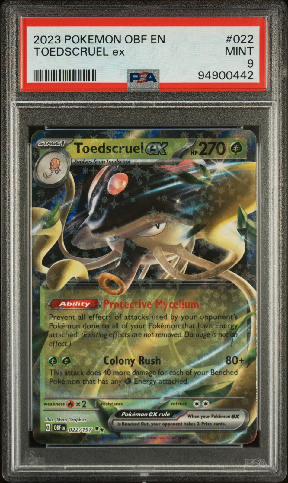 Pokémon TCG Toedscruel ex Sv03: Obsidian Flames 022/197 Holo Pokémon TCG Toedscruel ex Sv03: Obsidian Flames 022/197 Holo