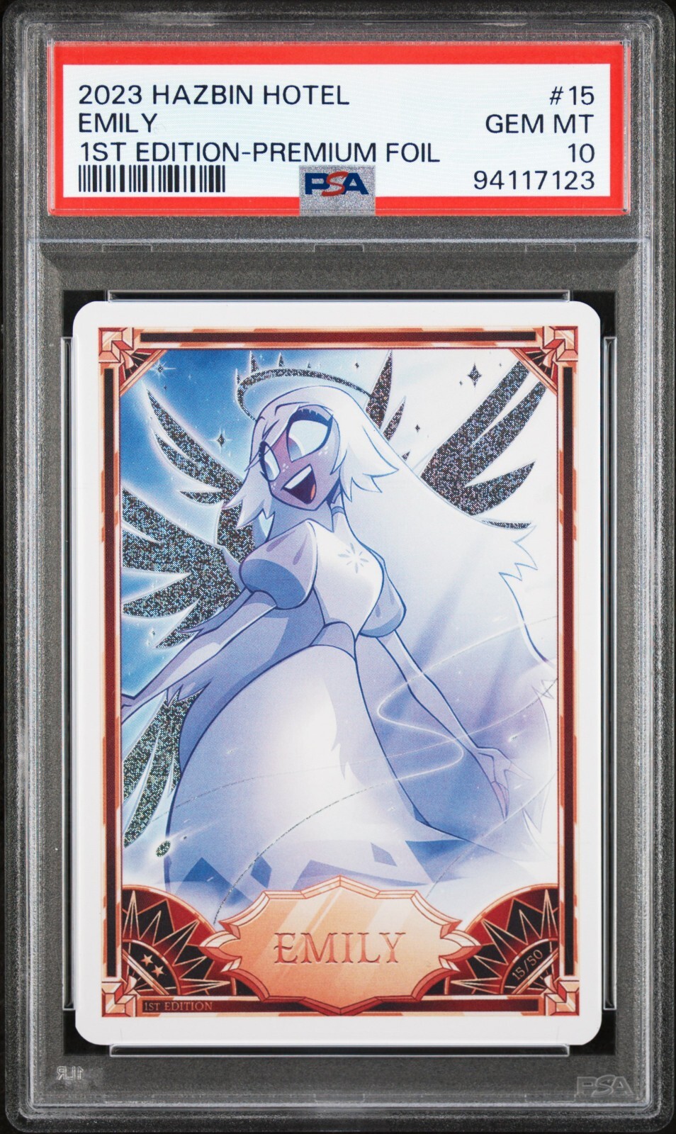 Hazbin Hotel Card - EMILY 15/50 Premium FOIL - 1st Edition Hazbin Hotel Card - EMILY 15/50 Premium FOIL - 1st Edition