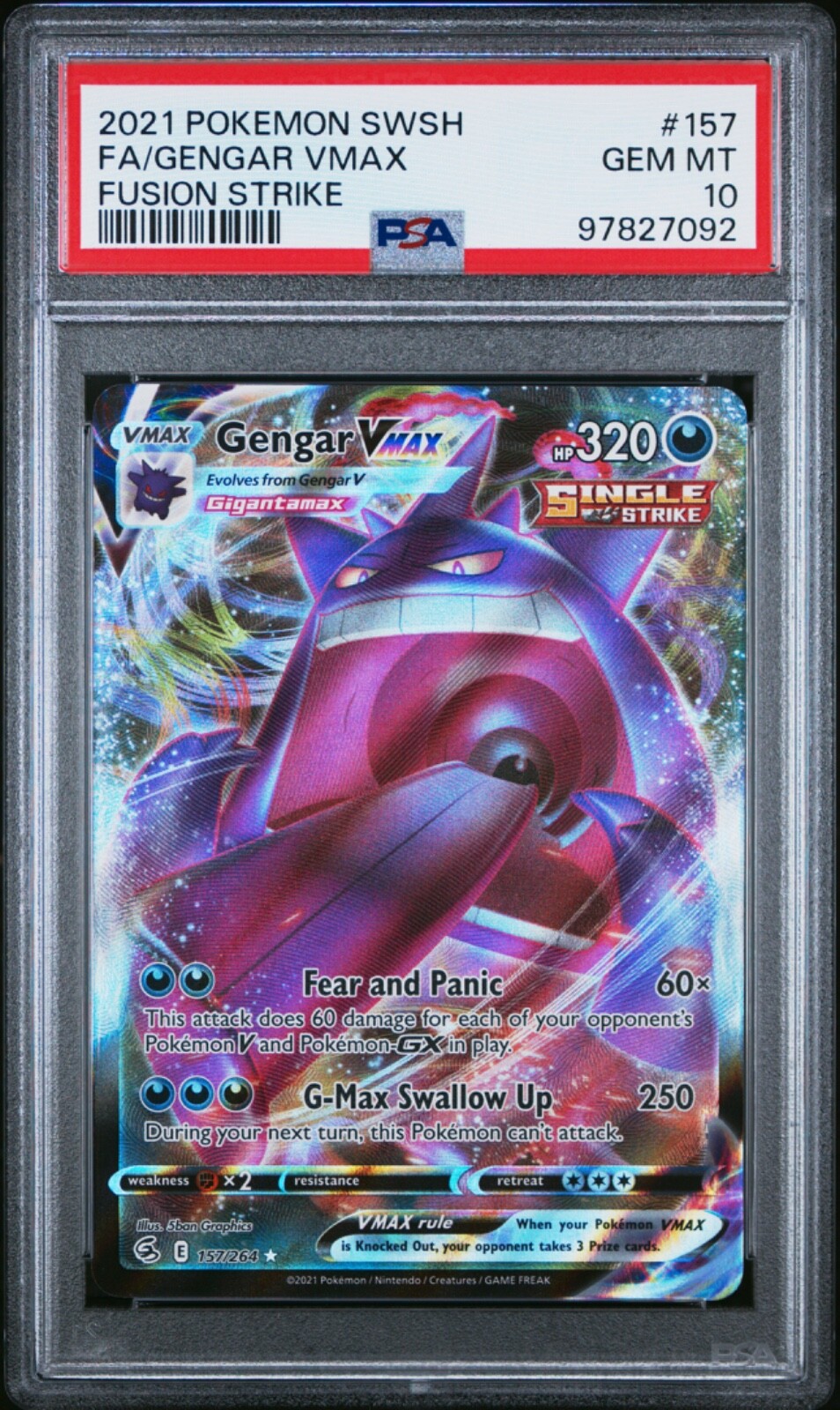【PSA10】Gengar VMAX #002 PSA 10| 2021 Pokemon Card Gengar VMAX 002/019 VMAX High