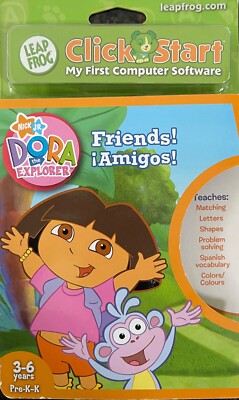 Leap Frog Click Start  My First Computer Game Software Dora Friends