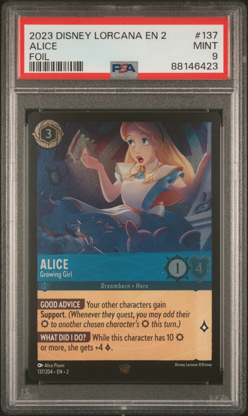 Disney Lorcana ALICE Growing Girl 137/204 *FOIL* Legendary Disney Lorcana ALICE Growing Girl 137/204 *FOIL* Legendary
