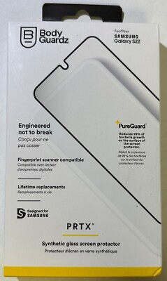(2 Pack) BodyGuardz PRTX Synthetic Glass Screen Protector Samsung Galaxy S22