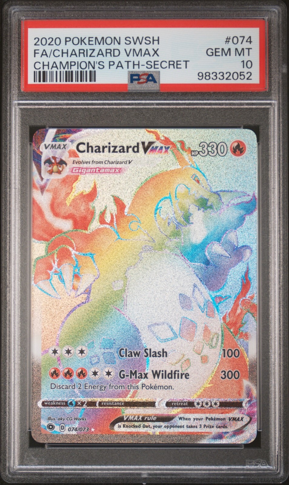 ポケカ【PSA10】Charizard VMAX HR 海外版　074/073 💎 PSA 10 Gem Mint Charizard VMAX 74/73 Champion's Path