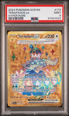 PSA 9 Terapagos Ex Hyper Rare #173 2024 Pokemon Scr Stellar