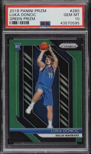 2018 Panini Prizm Green Luka Doncic ROOKIE RC #280 PSA 10