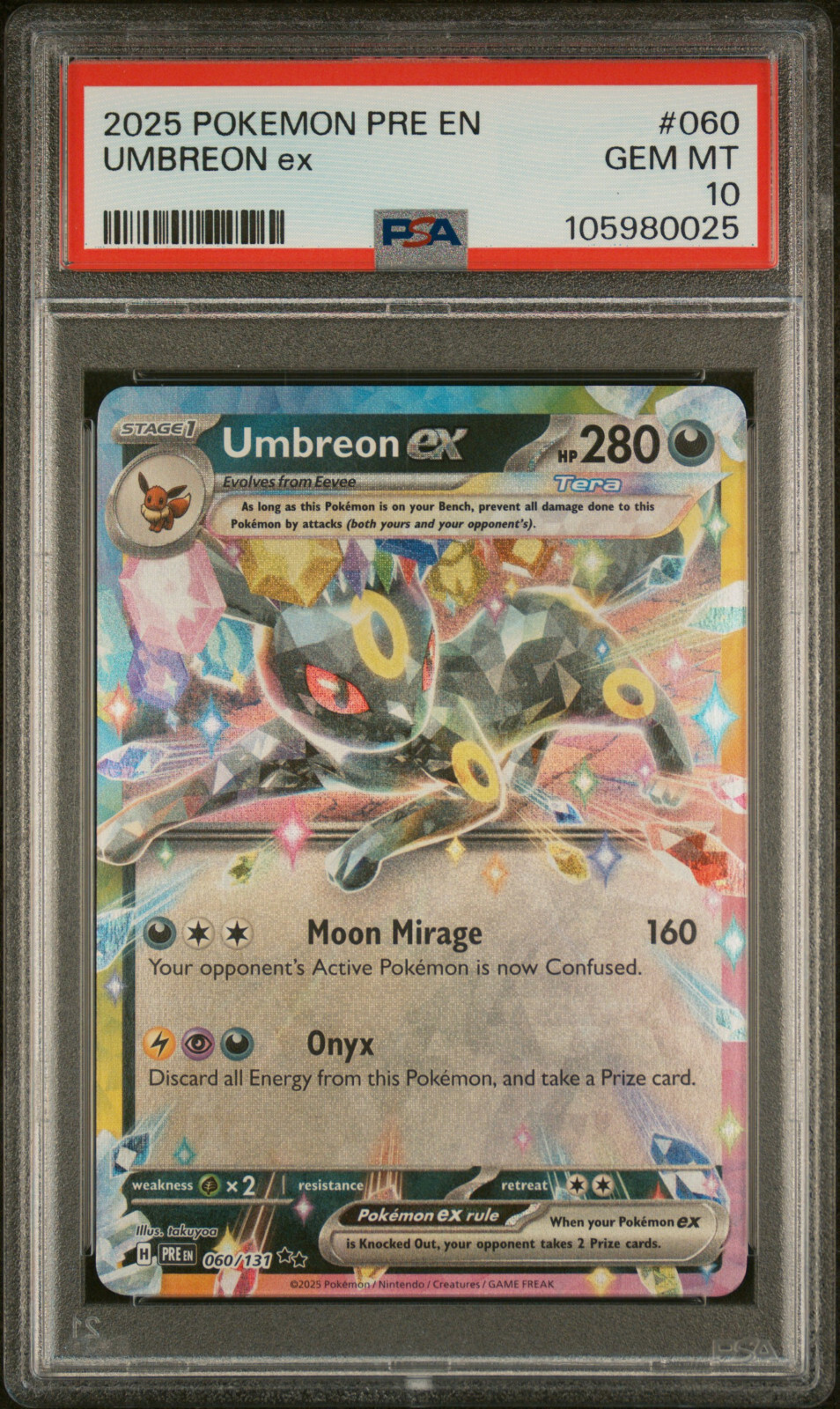ポケモンカードゲーム Psa 10 Umbreon ex PSA 10 Umbreon ex SAR 217/187 Terastal Festival sv8a 2024