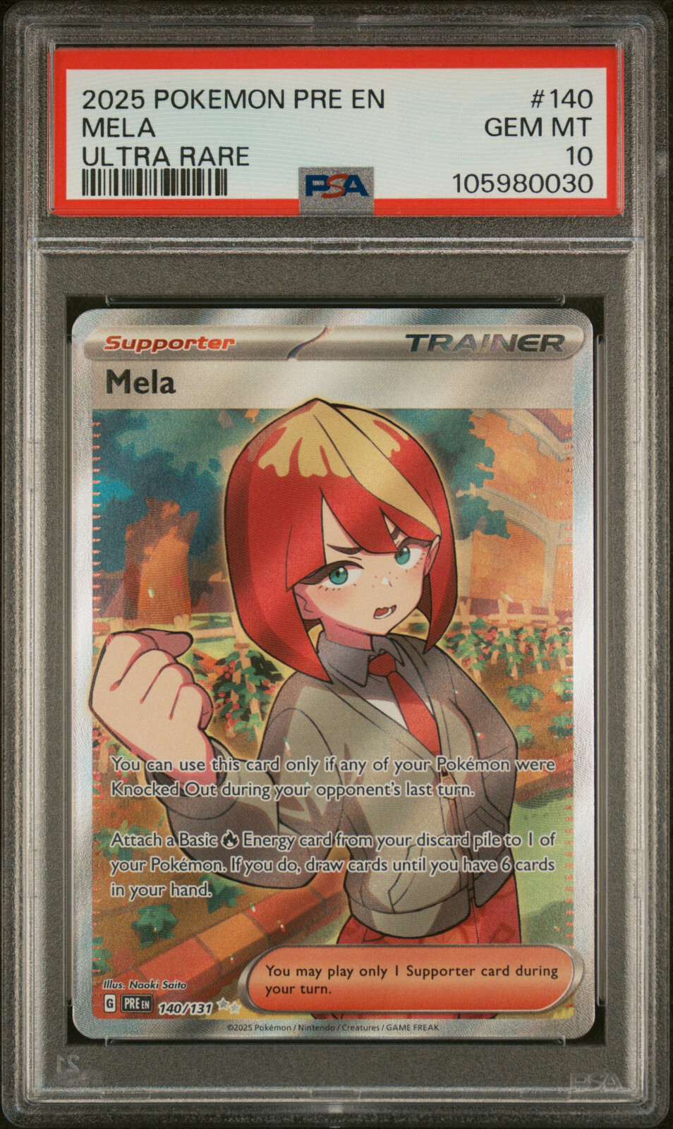 PSA 10 GEM Mint Mela 140/131 Ultra Rare Full Art - Pokémon
