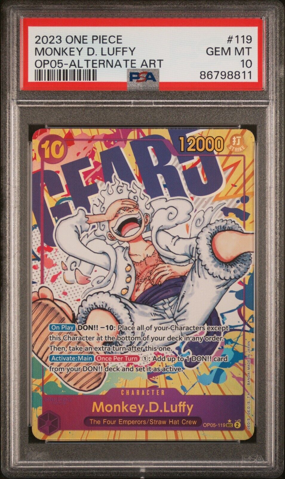 Monkey D. Luffy PSA 10 One Piece OP05-119 Gear 5 Alternate Monkey D. Luffy PSA 10 One Piece OP05-119 Gear 5 Alternate