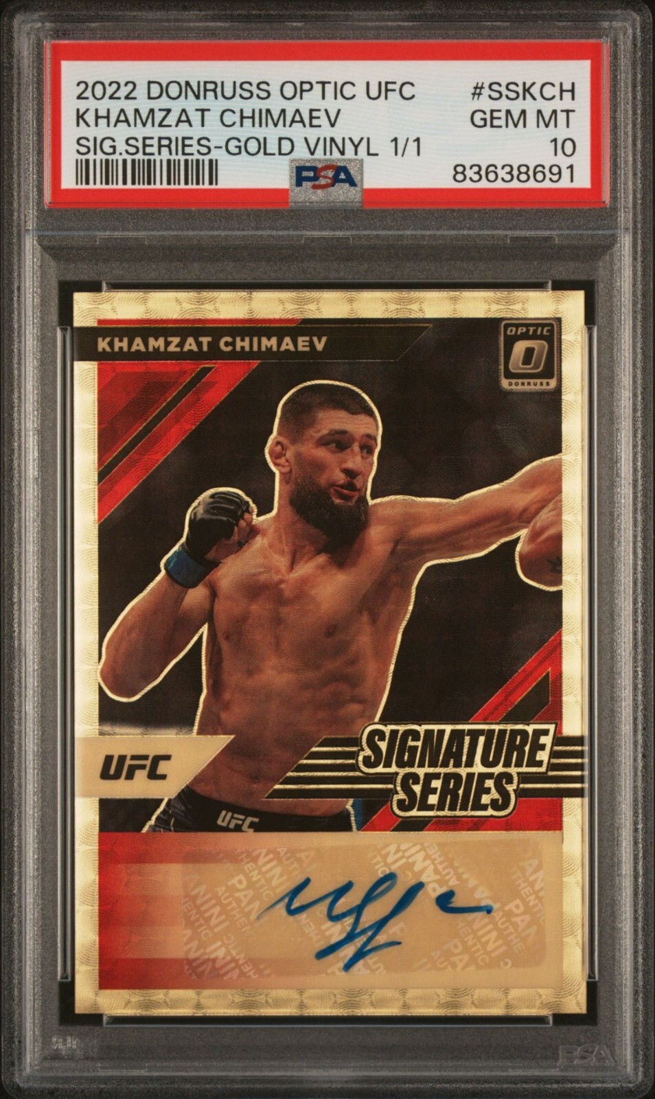 ufc optic psa鑑定済　カムザット・チマエフ　サインカード カムザット・チマエフ PRIZM UFC サインカード PSA 10 - メルカリ