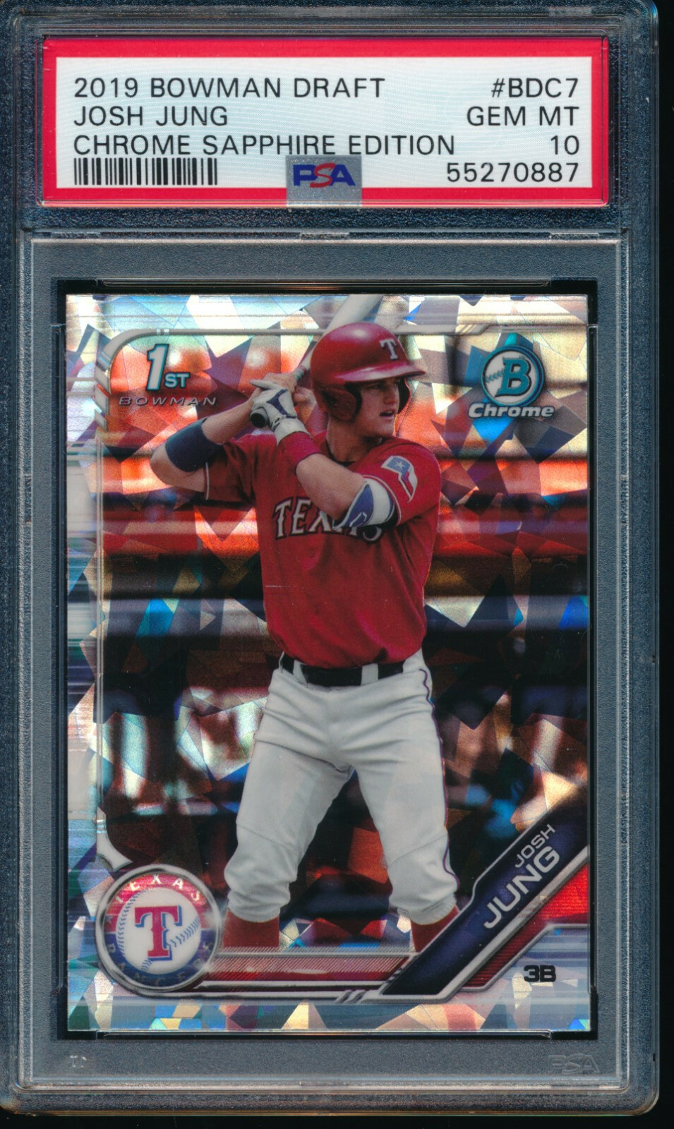 Josh Jung bowman 1st 25枚限定　PSA10 PSA 10 JOSH JUNG 1st 2019 Bowman Chrome Draft Rangers Rookie