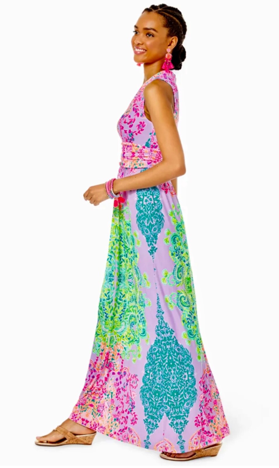 Pre-owned Lilly Pulitzer Pearce Maxi Dress Sunshine ☀️ Vibes Size M,l,xl In Yellow