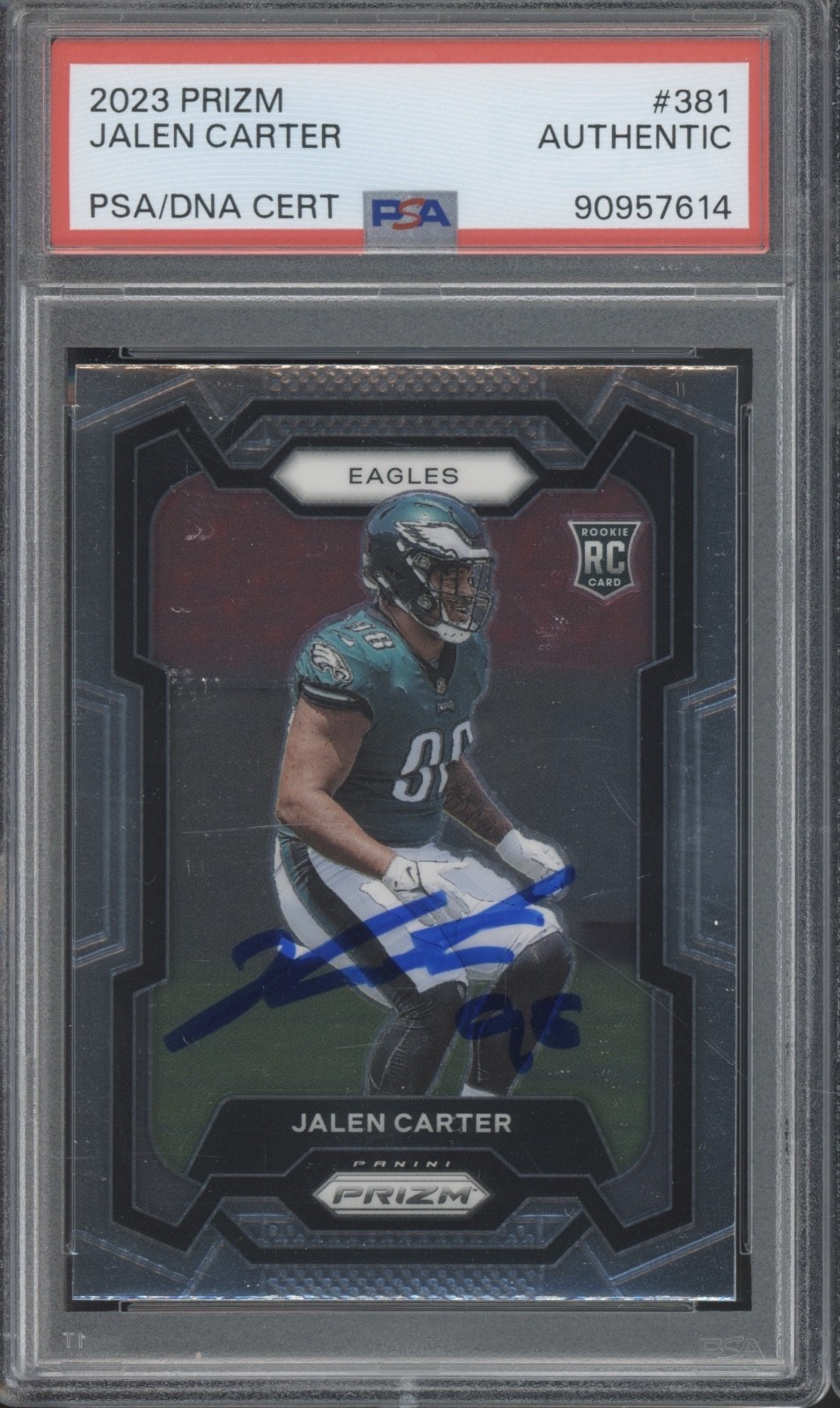 2023 Panini Prizm #381 Jalen Carter Autograph RC Rookie PSA DNA Authentic Auto