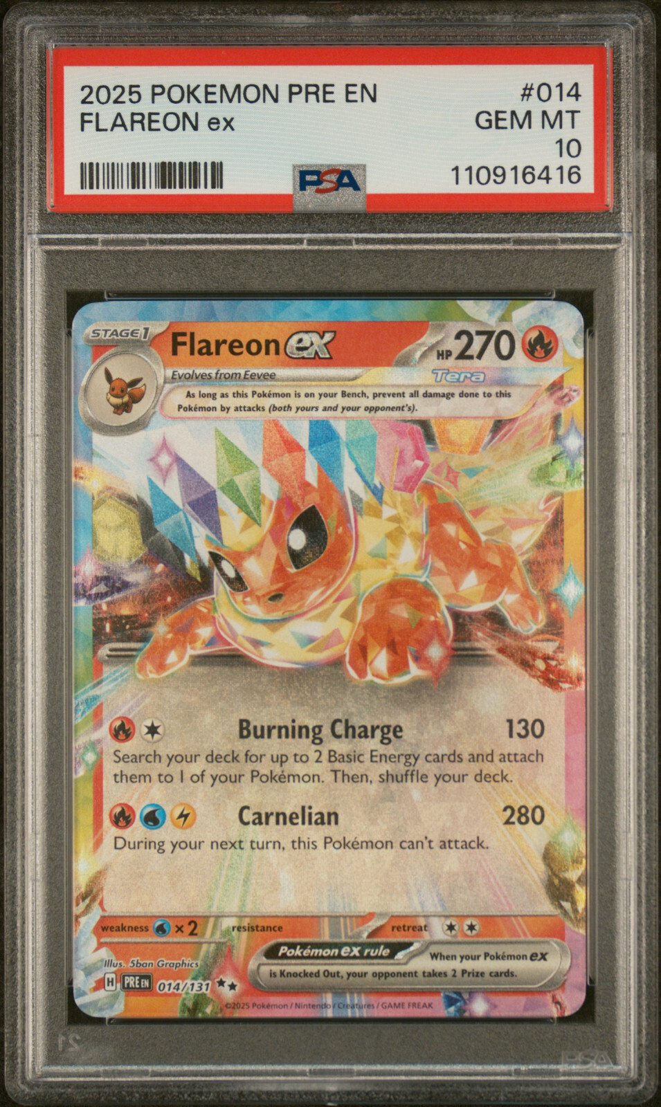 2023 ポケモンカード Flareon #065 Gem Mint 10 CGC 10 PRISTINE Japanese Pokemon 2023 Flareon 065/SV-P YU