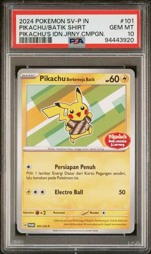 激レア【PSA10】インドネシア バティック ピカチュウ 101/SV-P 激レア【PSA10】インドネシア バティック ピカチュウ 101/SV-P
