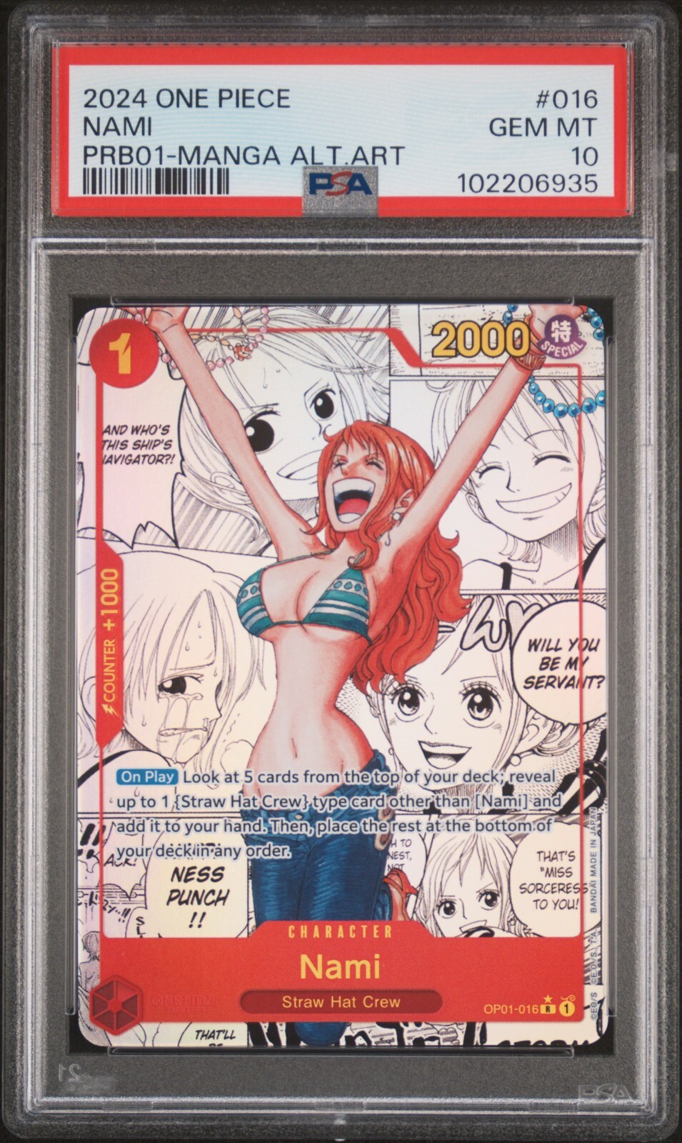 ワンピース カード Nami #016 PRB01-MANGA ALT.ART Nami Manga Alt Art OP01-016 R ONE PIECE Card The Best PRB-01