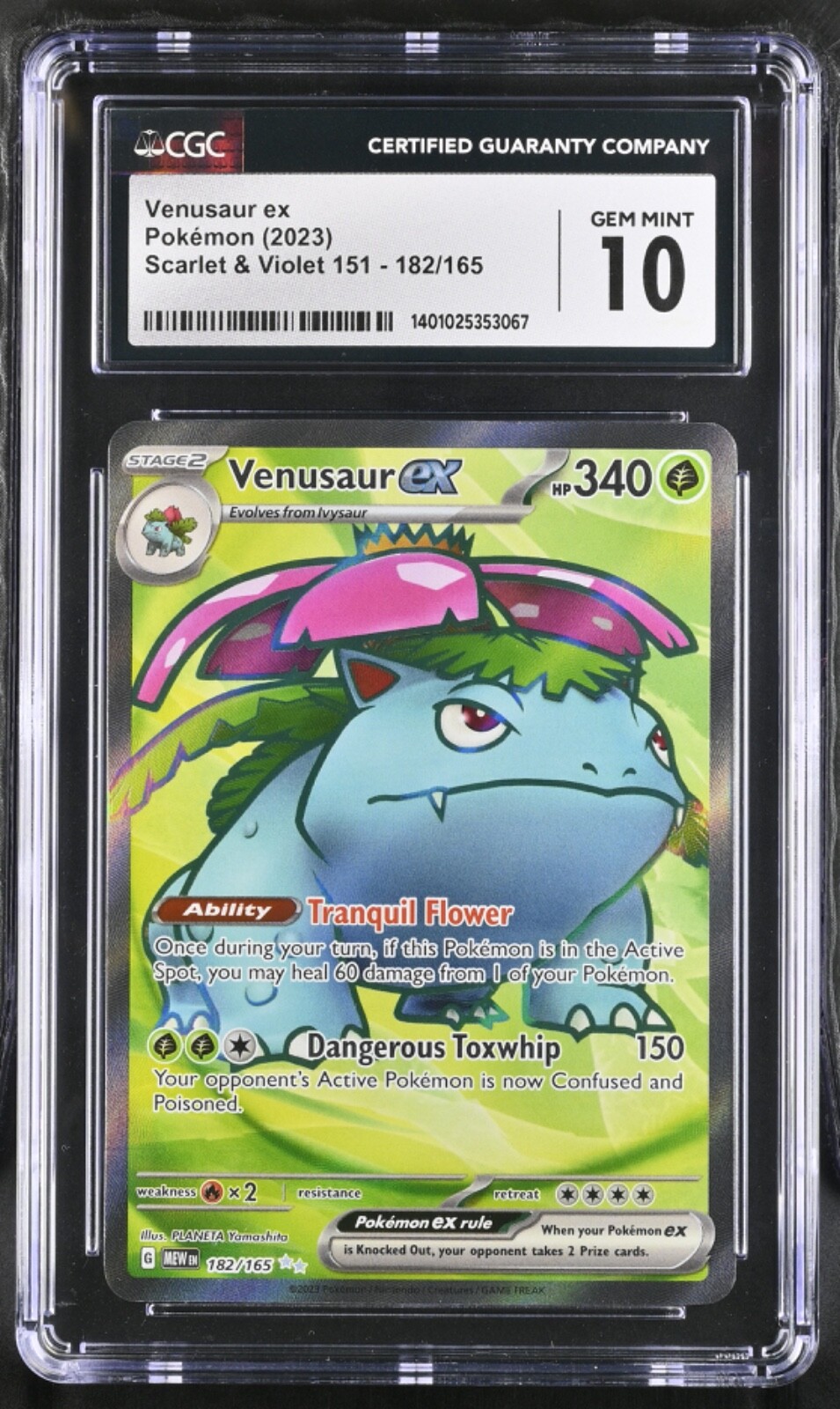 Venusaur ex 182/165 ULTRA Rare English 151 Pokemon Card CGC