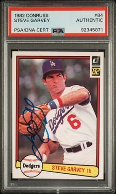 1982 Donruss #84 Steve Garvey Auto PSA Authentic