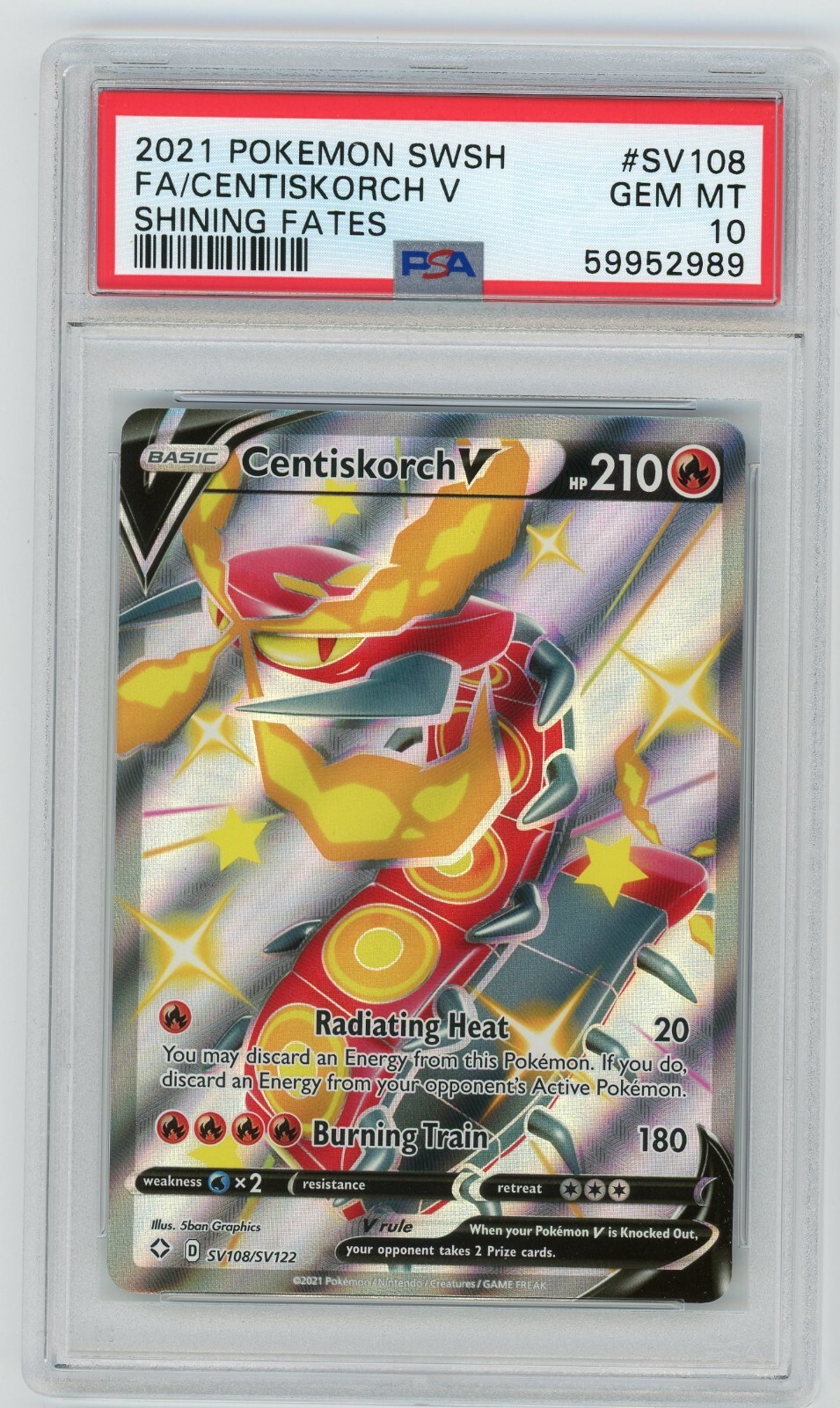 Pokemon Card Centiskorch V SV108/SV122 Holo Shining Fates Pokemon Card Centiskorch V SV108/SV122 Holo Shining Fates