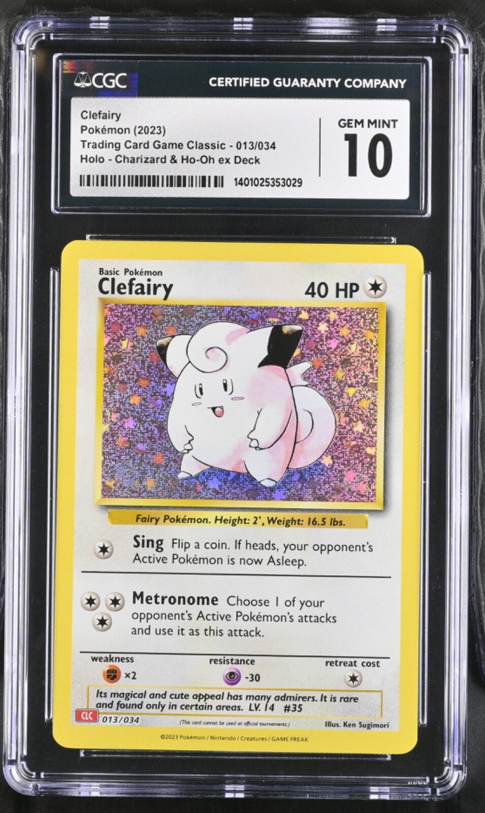 Clefairy CLC 013/034 Pokémon Card - CGC 10 GRADED GEM MINT
