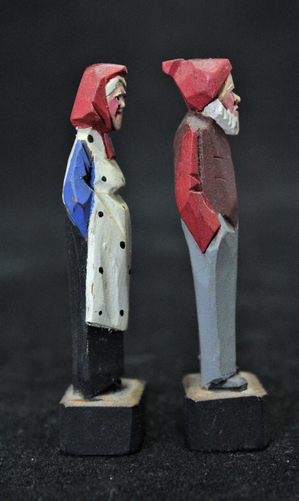 Miniature Hand-Carved Wood Quebec Canadian Folk Art Figurines