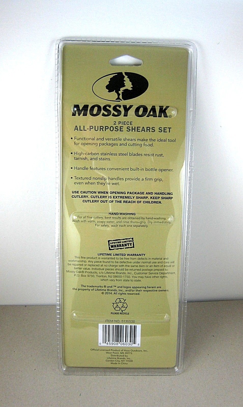 NEW Mossy Oak ALL PURPOSE SHEARS SET (2 pairs) Stainless Blades Scissors NonSlip