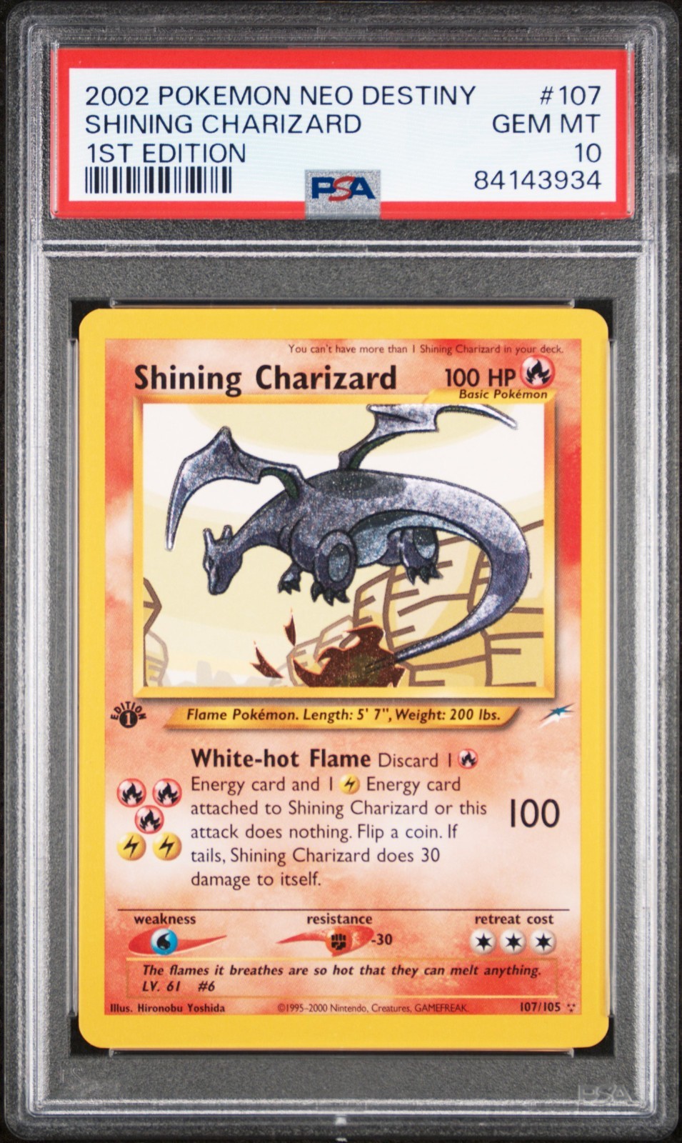 Shining Charizard ホロカード Shining Charizard First Edition 107/105 Neo Destiny Holo GEM