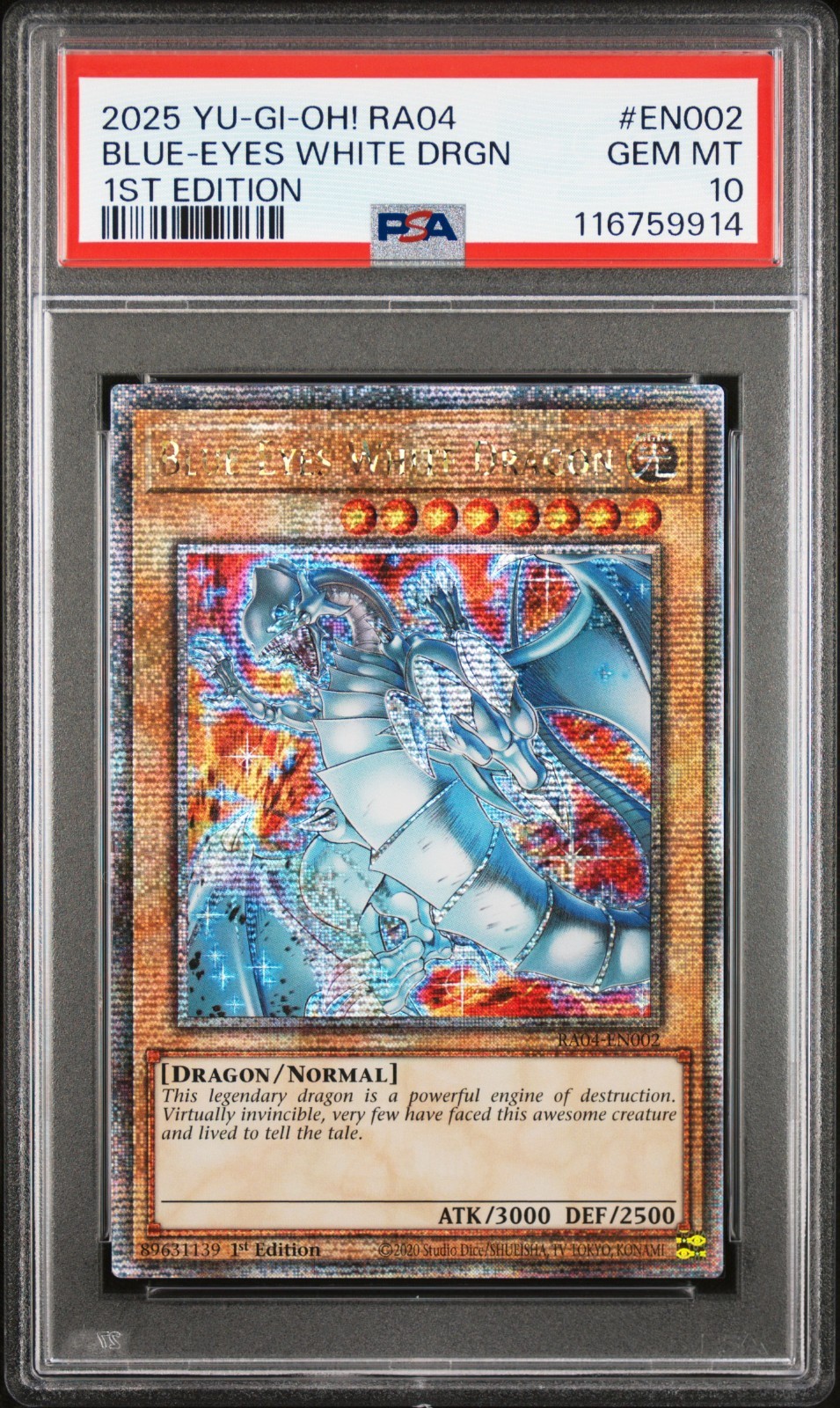 【鑑定品】PSA10 BLUE EYES WHITE DRAGON PSE PSA 10 Blue Eyes White Dragon 25th Quarter Century Rare