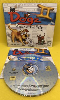   Dogz II: Your Virtual Petz (Windows PC CD-ROM, 1997 w/ Manual & Game Key)