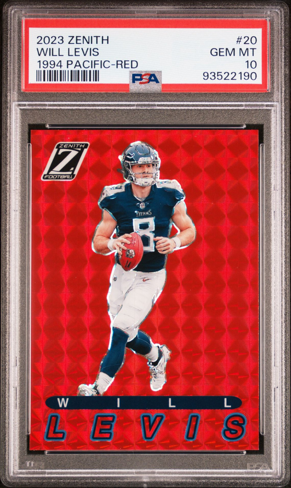 2023 Panini Zenith #20 WILL LEVIS 1994 Pacific Red Rookie
