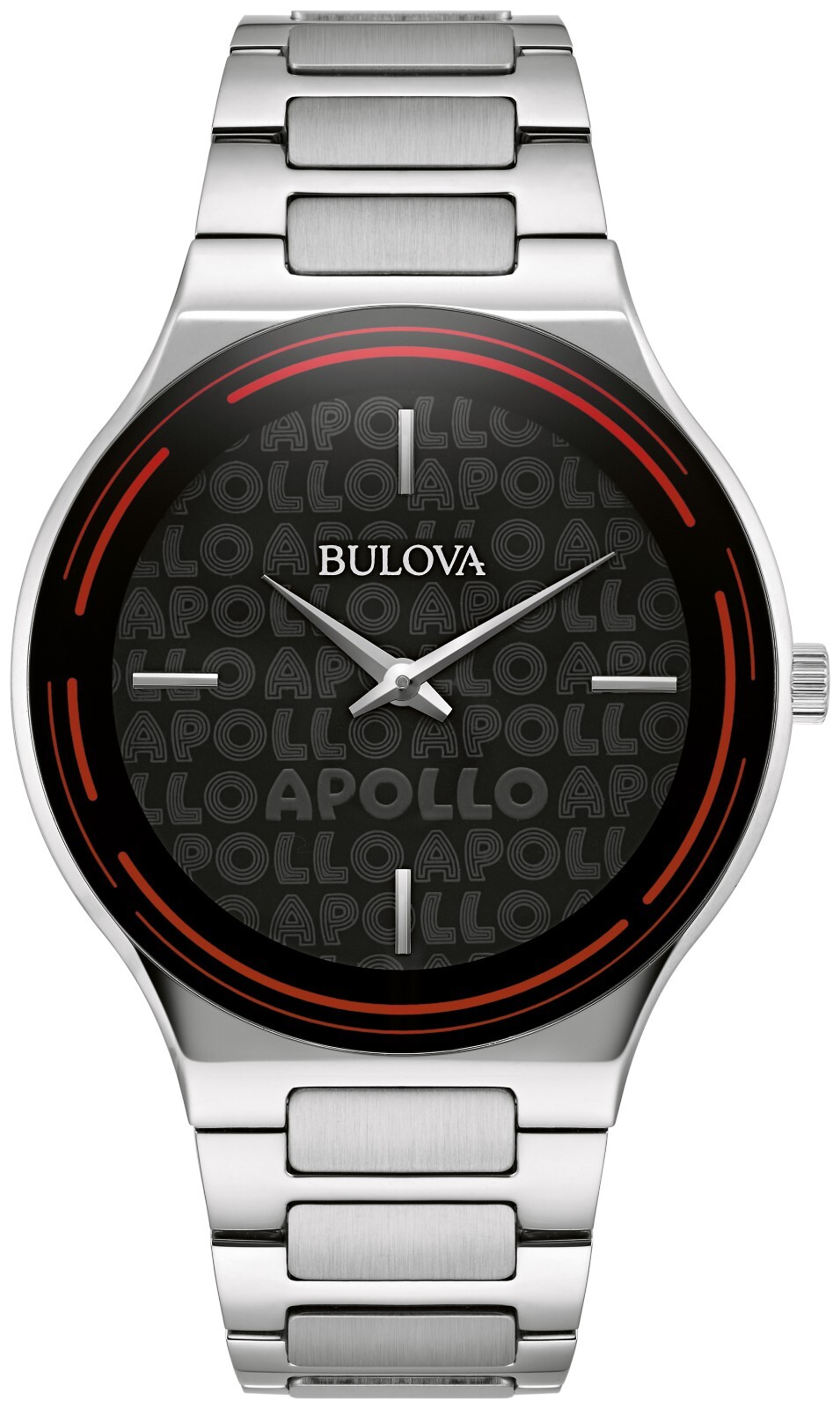Мужские часы Bulova Apollo Modern Quartz серебристого цвета из нержавеющей стали 43 ММ 96A296