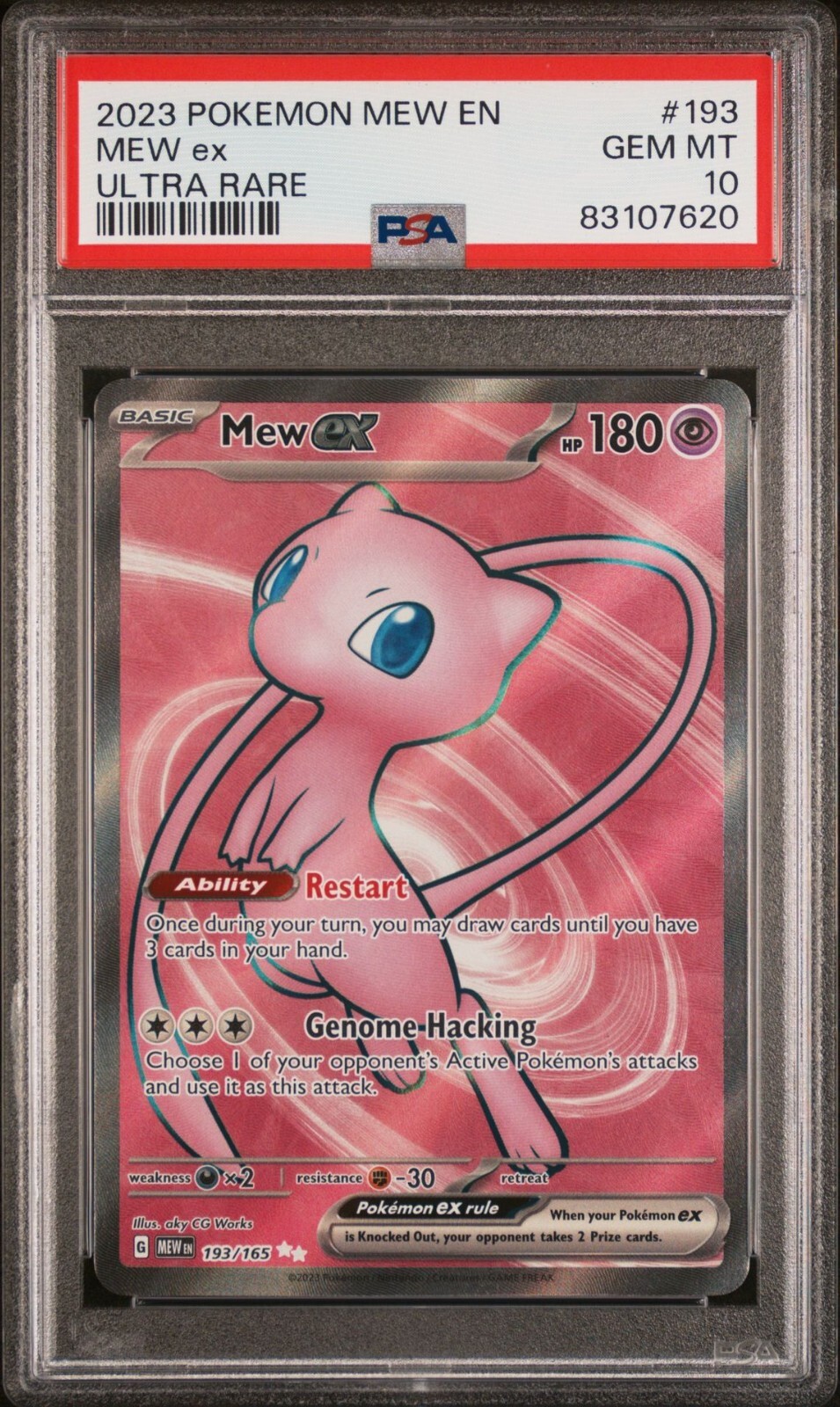 PSA 10 Mew ex Full Art 193/165 English Pokemon 151 S&V Ultra PSA 10 Mew ex Full Art 193/165 English Pokemon 151 S&V Ultra