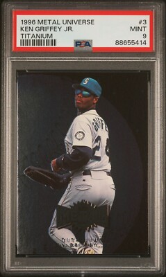 1996 METAL UNIVERSE KEN GRIFFEY JR TITANIUM PARALLEL *GRADED PSA MINT 9 *LOW POP