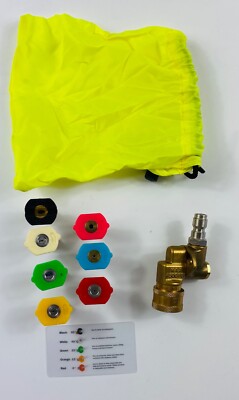 7 Nozzle Tip Pressure Washer Spray & Quick Connect Pivot Adapter Coupler 3 Angle