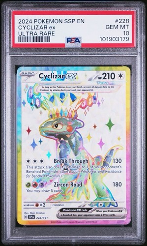 PSA 10 Gem Mint Cyclizar Ex Ultra Rare 2024 Pokémon Surging