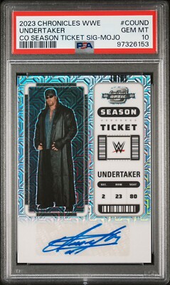 2023 Panini Chronicles WWE Undertaker Optic Season Ticket Mojo Auto /25 PSA 10