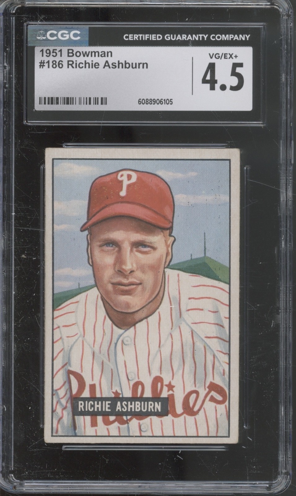 1951 Bowman Baseball Set-Break #186 Rickie Ashburn VG-EX+ CGC 4.5