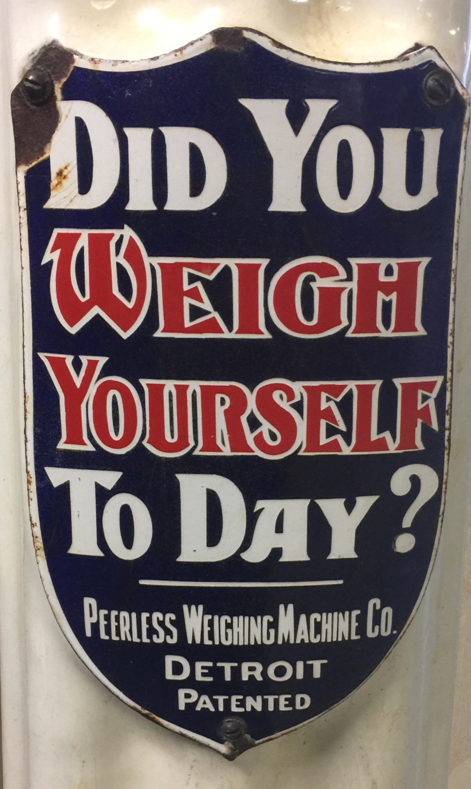 Vintage 1920's  Penny Floor Scale Lollipop Scale Peerless Weighing Machine Co.