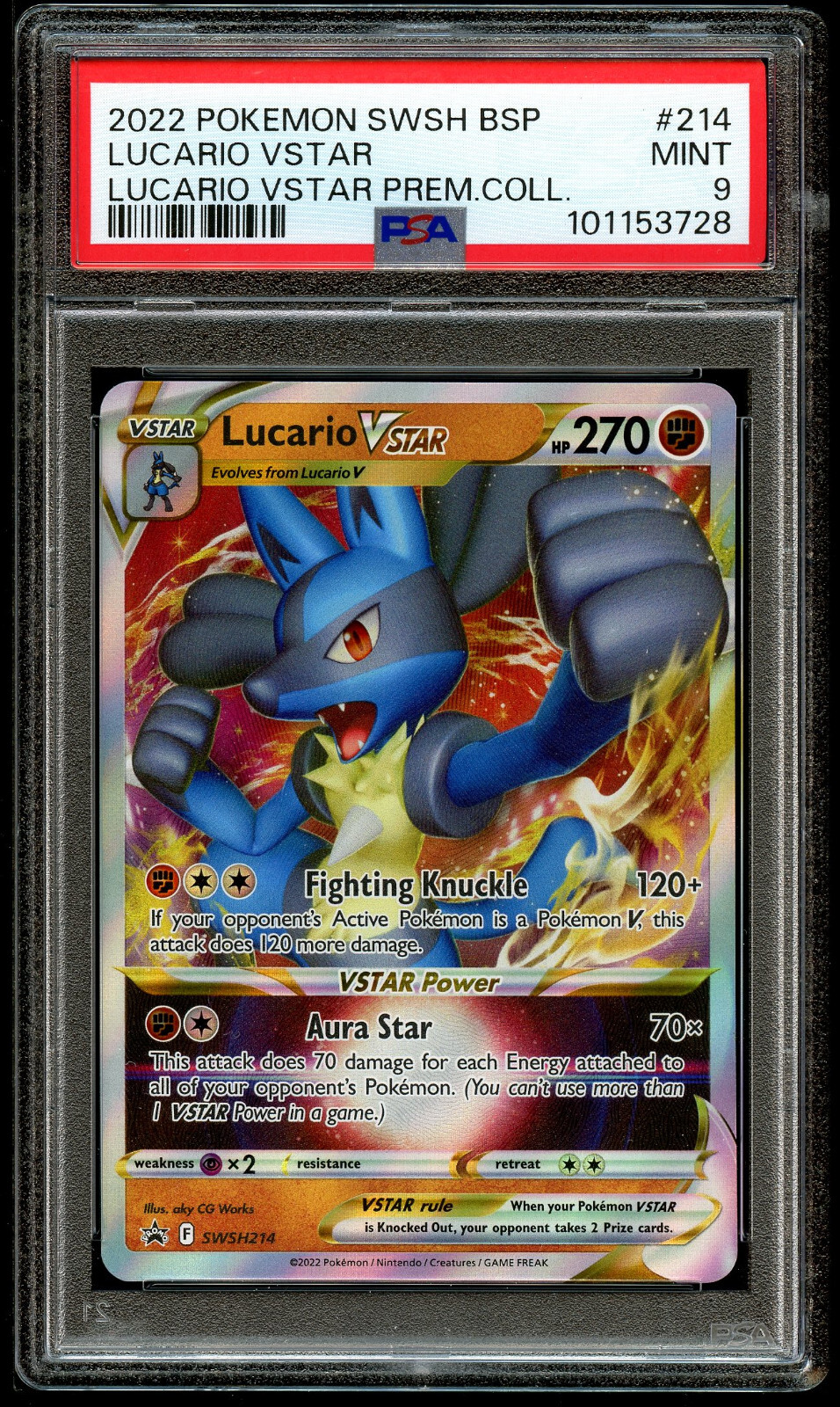 Payu1　baccara PSA 9 Mint LUCARIO VSTAR Premium Coll #214 POKEMON 2022