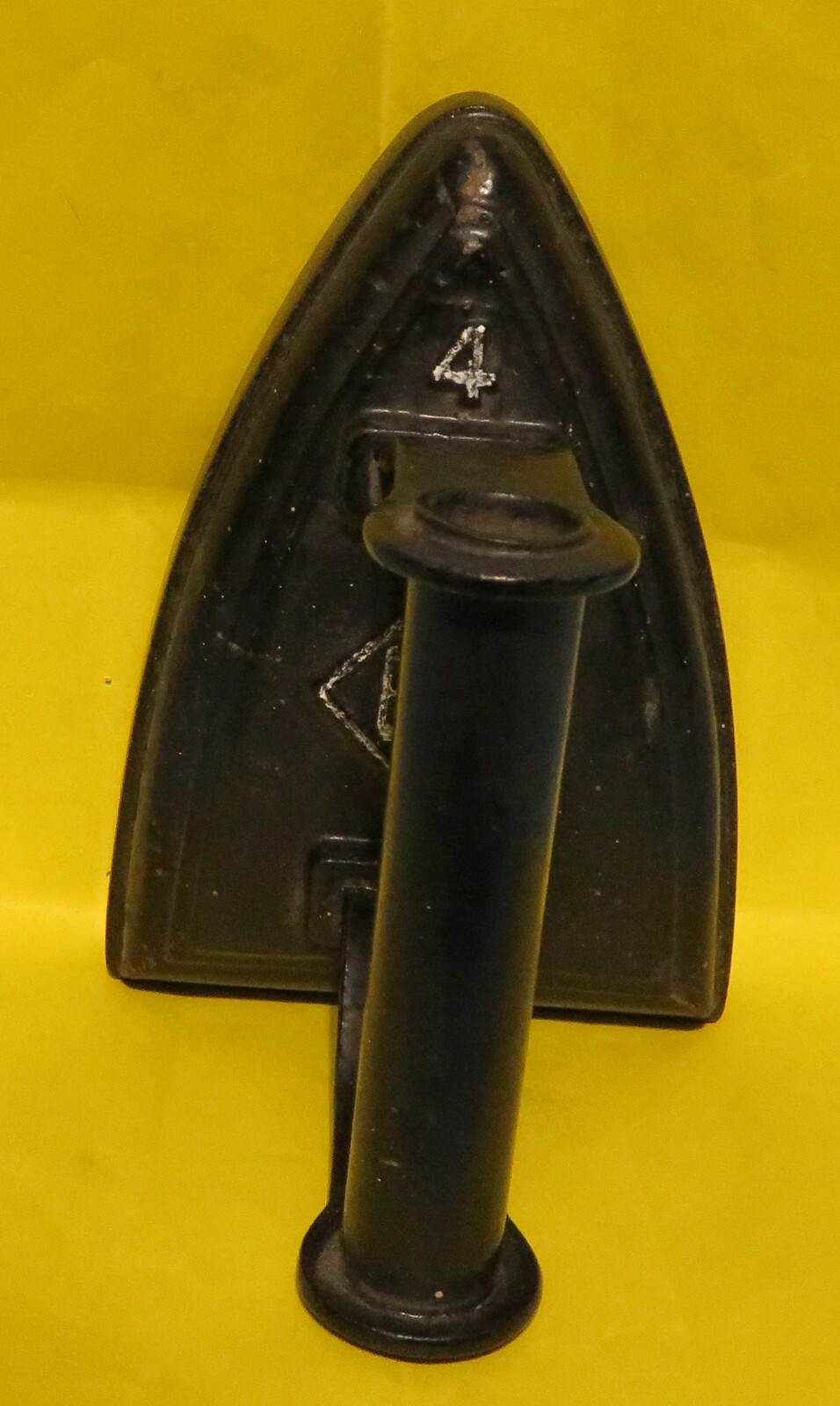 Antique # 4 (Cast Iron)  SAD IRON  DIAMOND B-H Cabin Western Country Door Stop