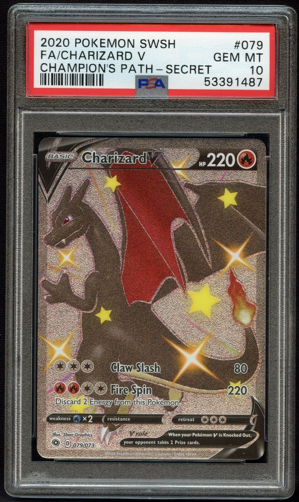 Pokemon Shiny Charizard V Champions Path 79/73 Secret Rare Pokemon Shiny Charizard V Champions Path 79/73 Secret Rare