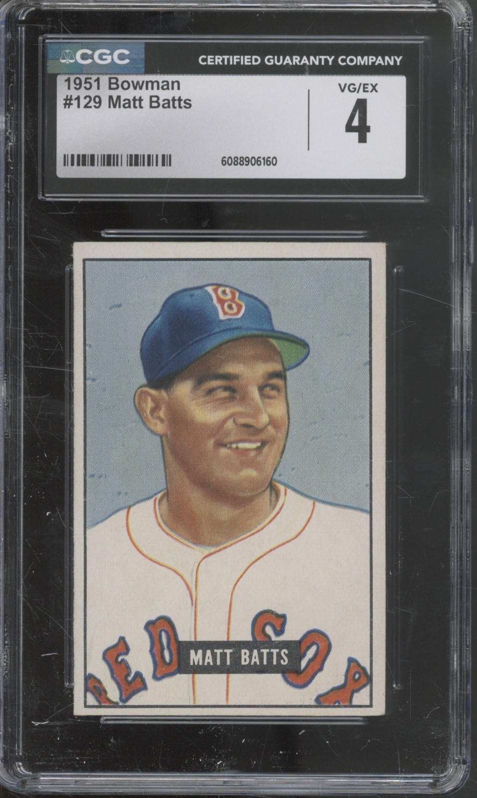 1 1951 Bowman Baseball Set-Break #129 Matt Batts VG-EX CGC 4