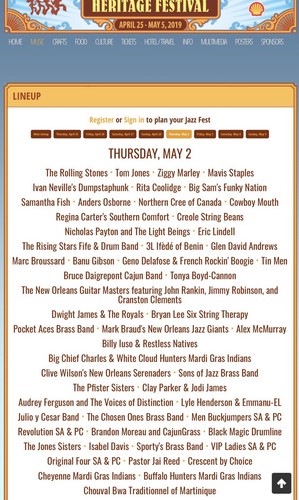 Rolling Stones, Jazz Fest May 2, 2019