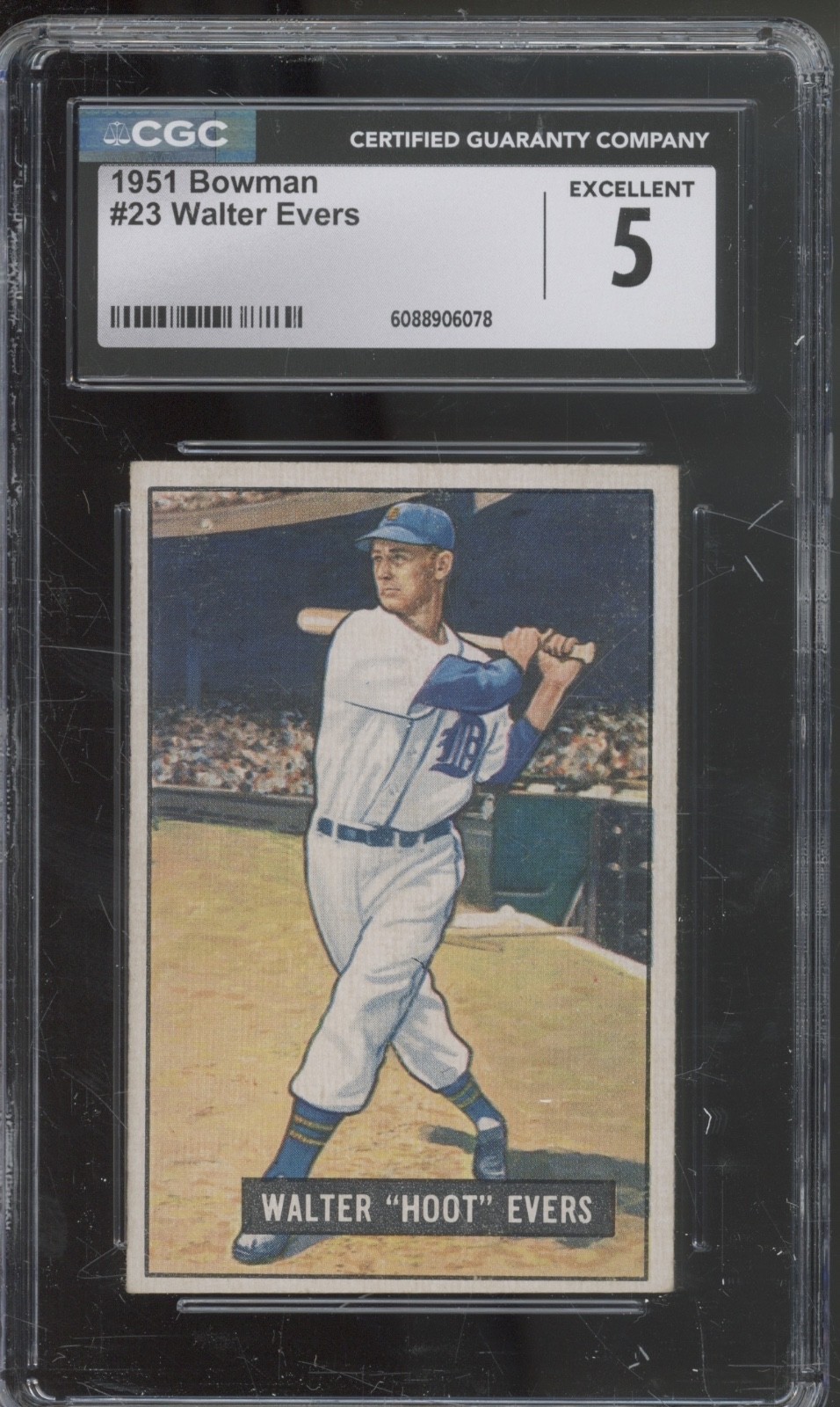 1951 Bowman Baseball Set-Break #23 Walter Evers EX CGC 5