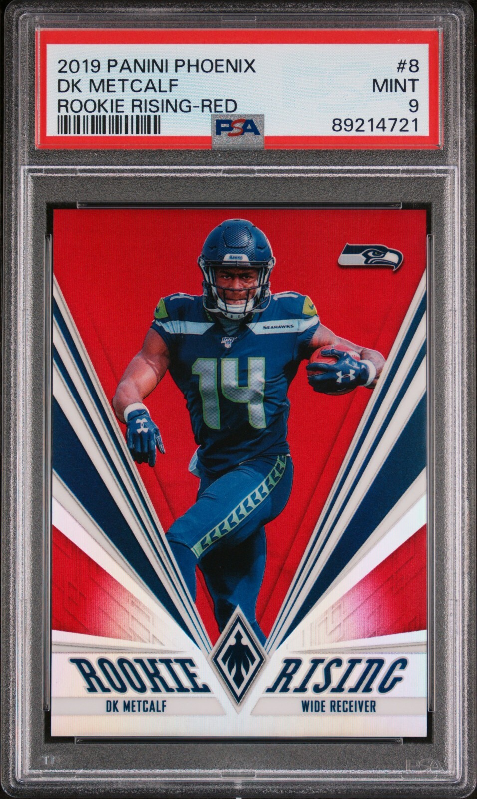 2019 panini phoenix DK Metcalf Rookie Rising RED #12(FAN