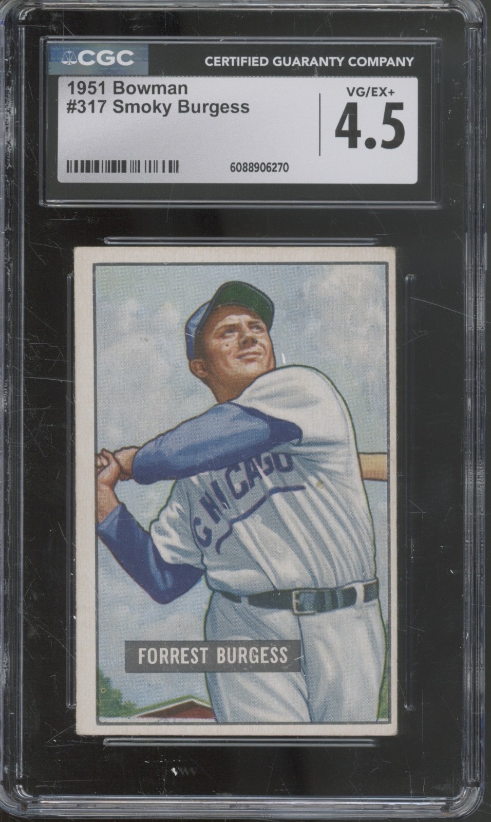 1951 Bowman Baseball Set-Break #317 Smoky Burgess RC Rookie VG-EX+ CGC 4.5