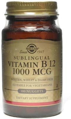 Sublingual Vitamin B12, Solgar, 100 nuggets 1000 mcg